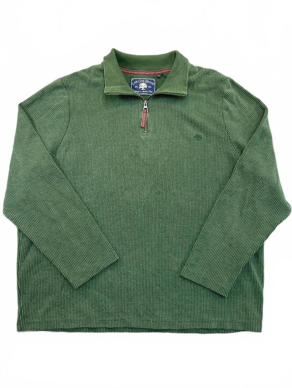 Live Oak Brand Men’s Green Textured 1/4 Zip Pullover Sweater (Size XL)